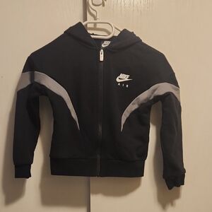Nike Kids Black and Gray Zip-Up Hoodie